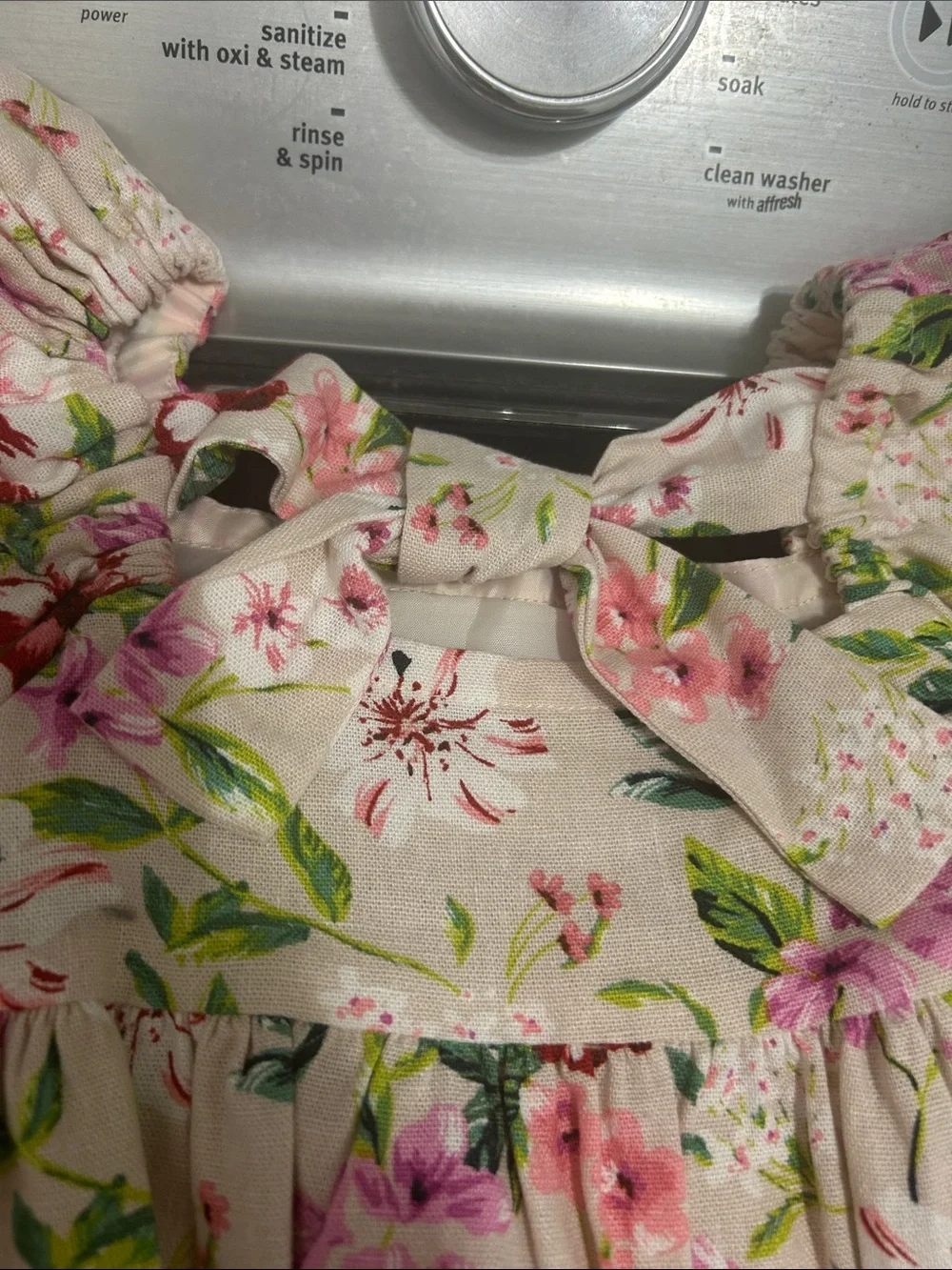 Girls size 4 new nwt floral flower dress new nwt lined heavy weight linen cotton